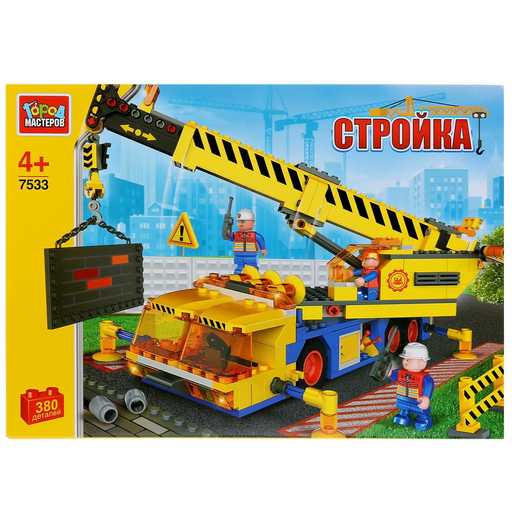 

Конструктор Стройка автокран, с фигурками, 380 деталей