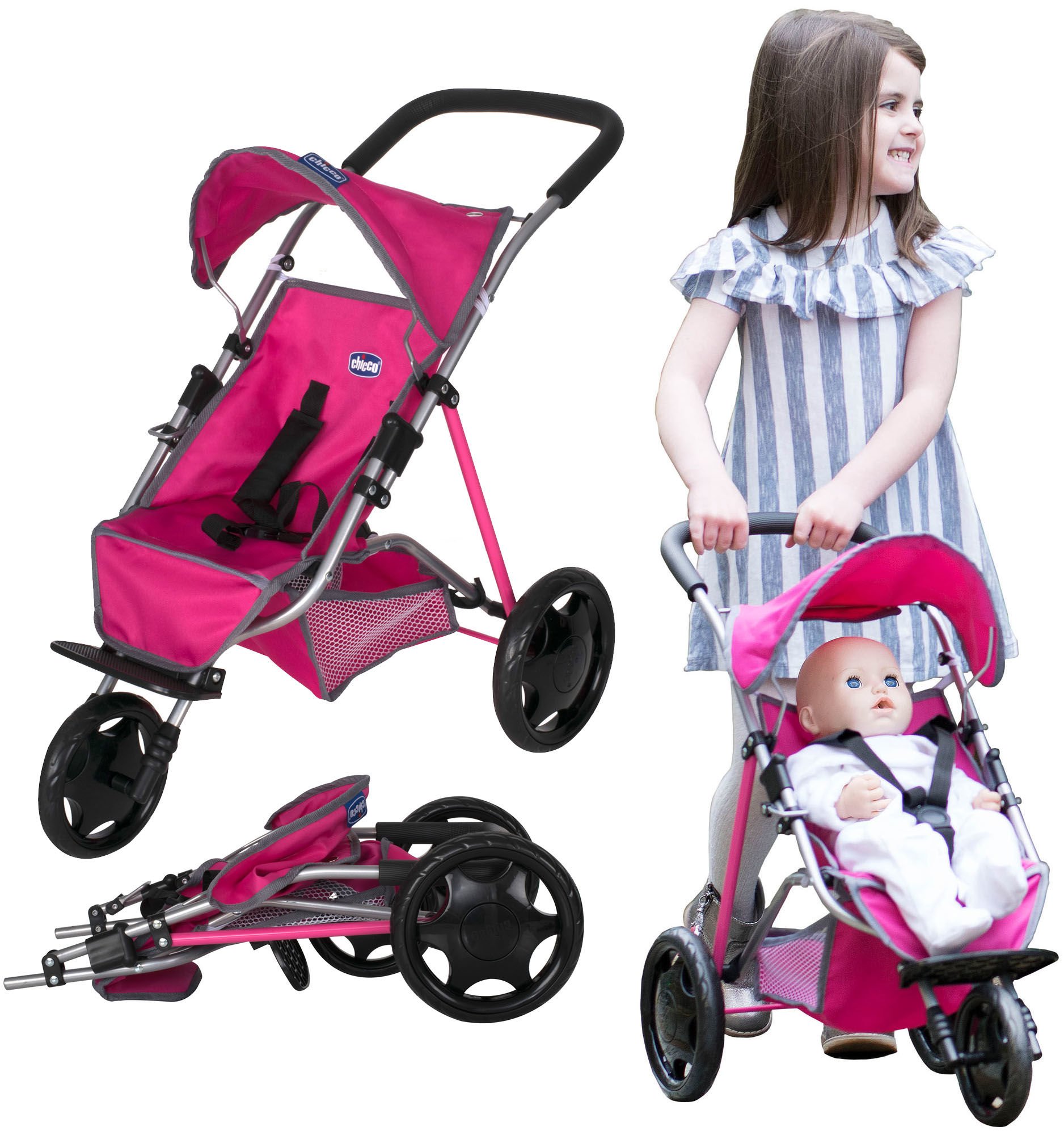 

Трехколесная коляска для кукол Chicco JR Active3 Pushchair
