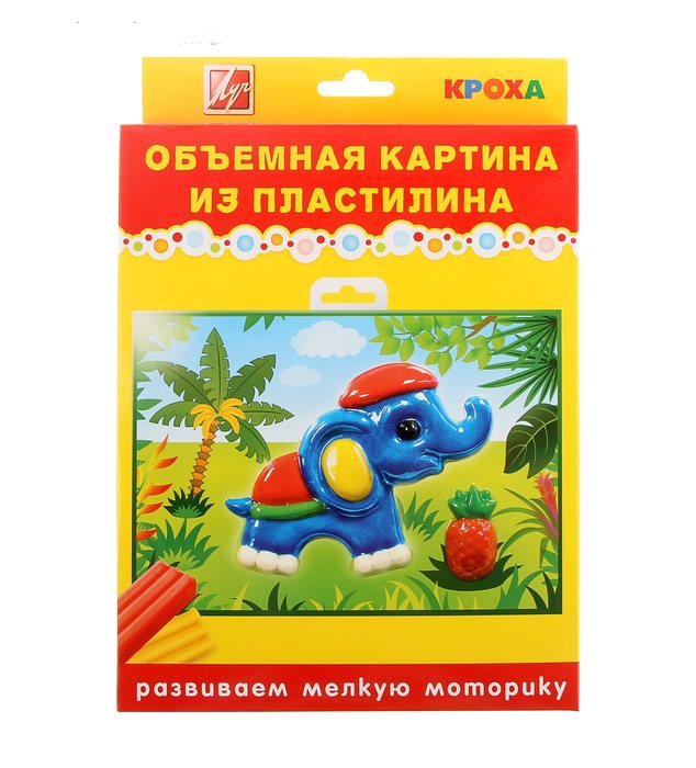 

Объемная картина из пластилина Слоник