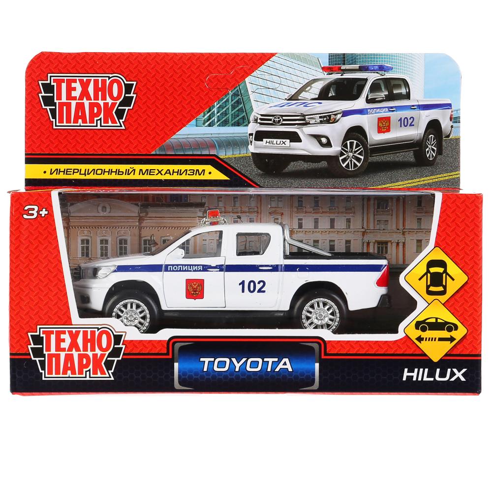 Машина металл Toyota Hilux Полиция, 12 см, открываются двери, инерция, белая  
