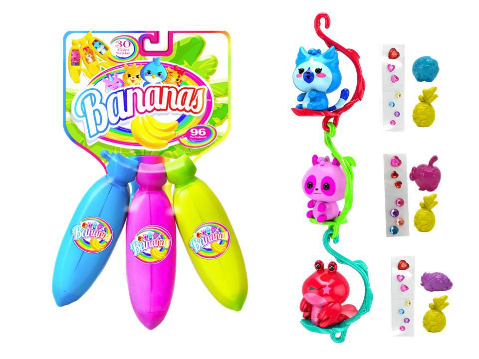 

Игрушка связка из 3-х бананов Bananas, цвета синий, фиолетовый, зелёный