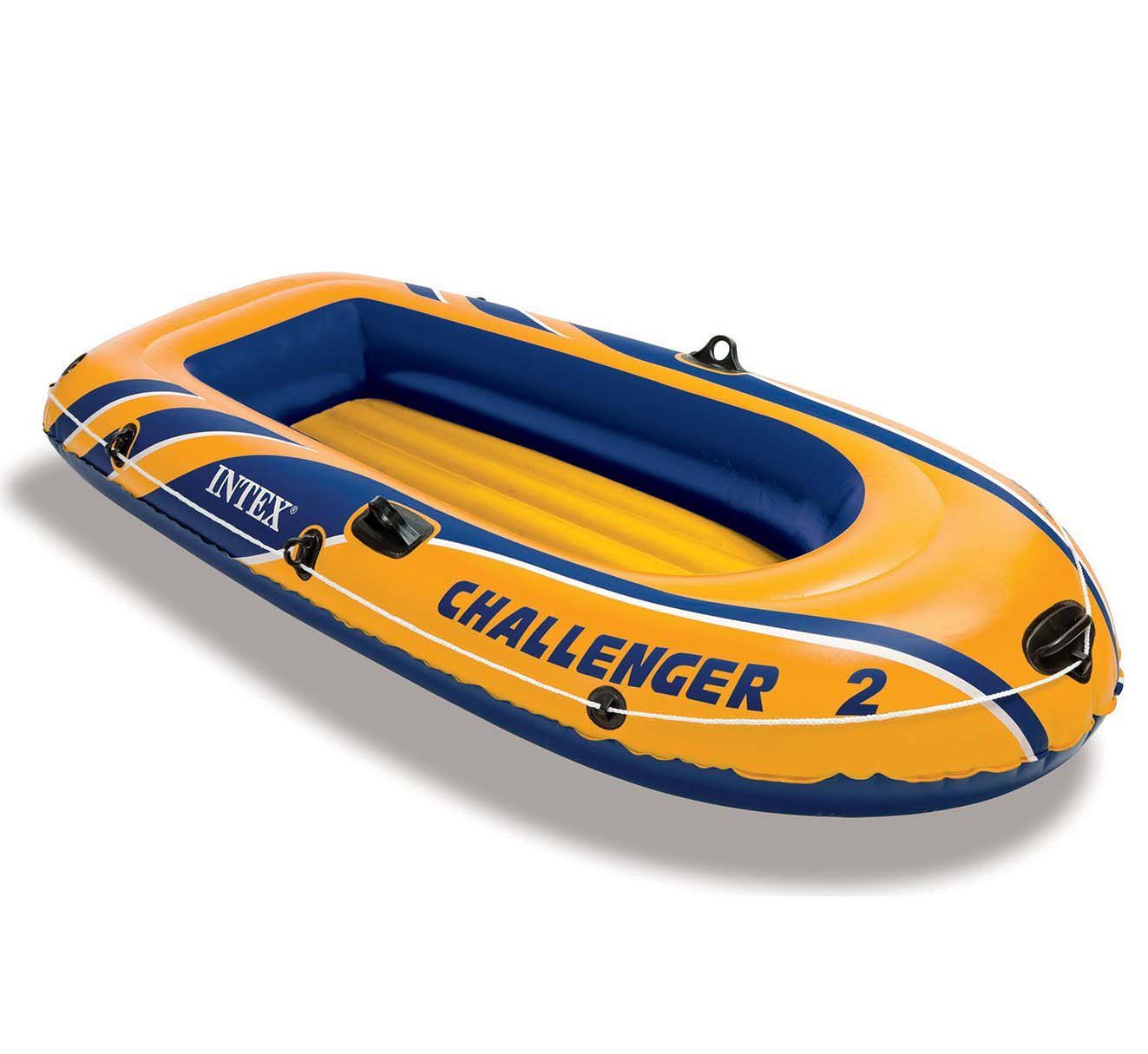 Надувная лодка - Челленджер 2 с веслами и насосом, серия Challenger, 236 х 114 х 41 см  