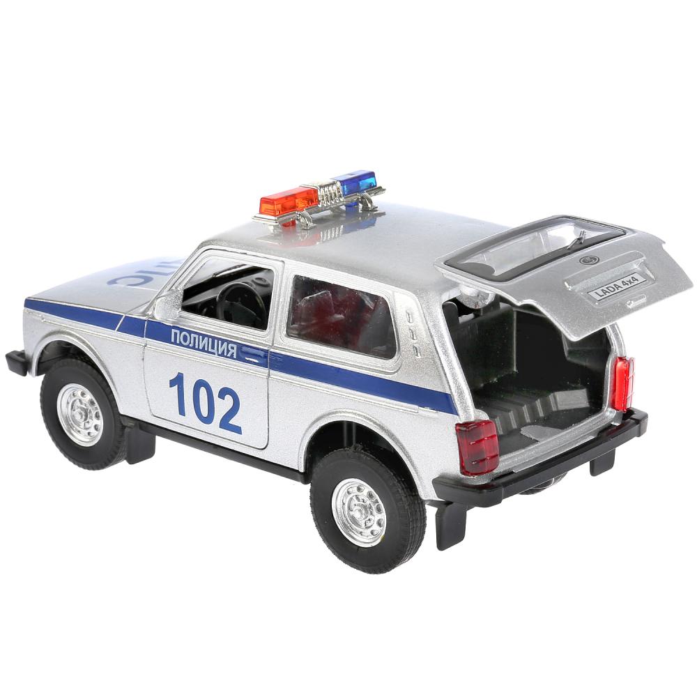Модель Lada 4x4 Полиция, 12 см, инерционная, свет и звук  