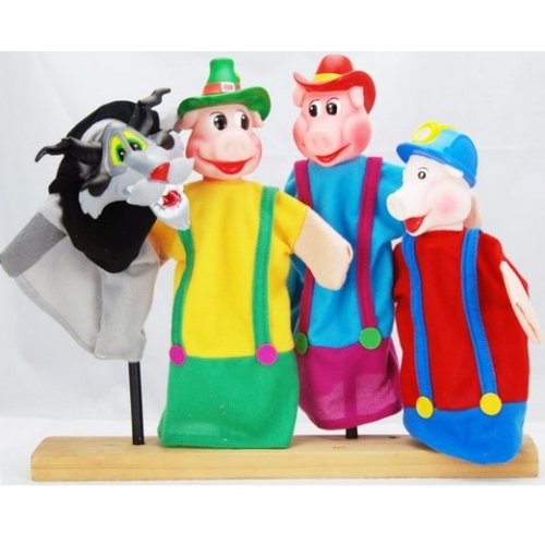 Кукольный театр - Три поросенка, 4 куклы  