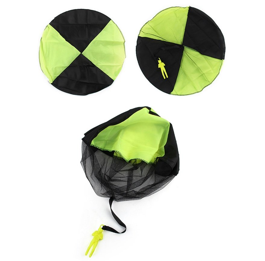 Игрушечный парашют с человеком, зеленый, 15,5 см  