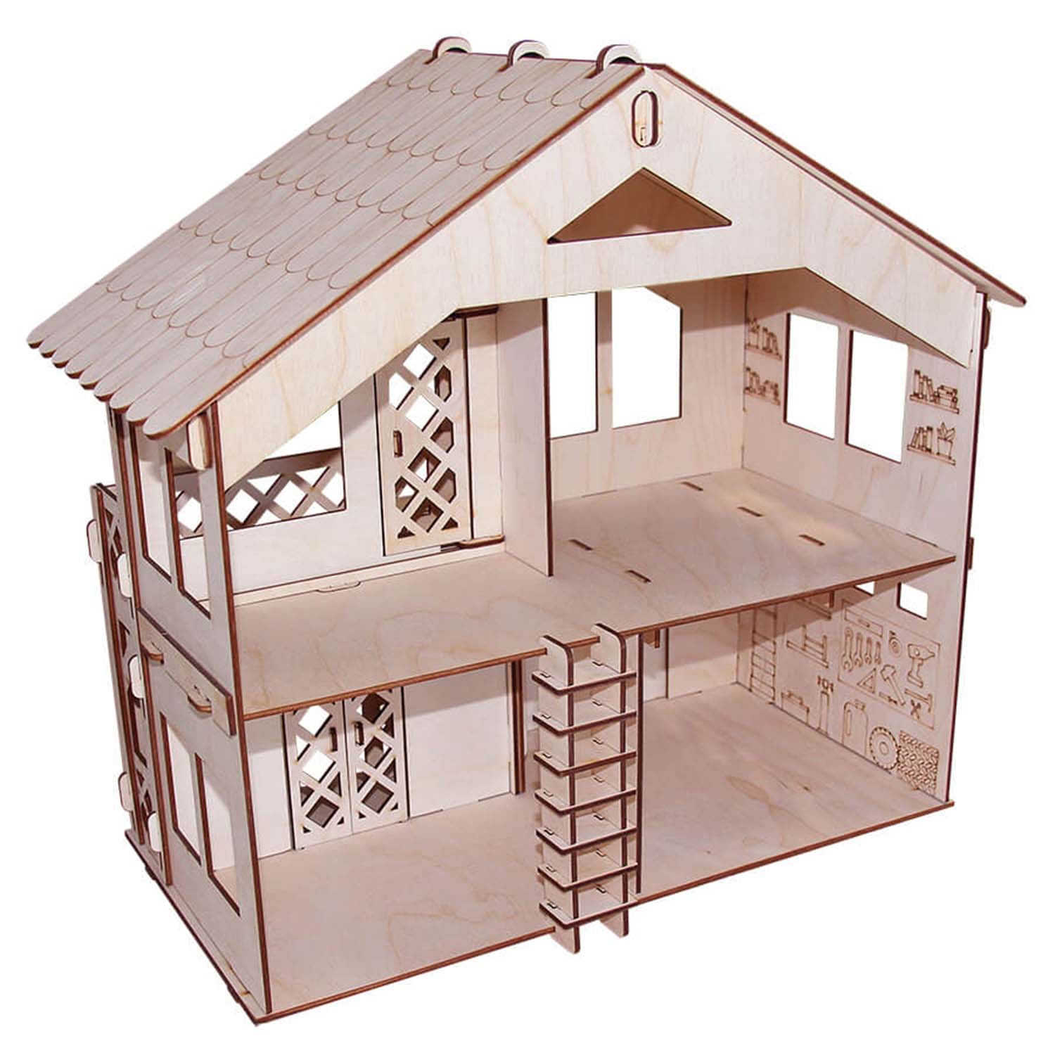Кукольный домик из серии Я дизайнер - Дачный домик с гаражом, конструктор  