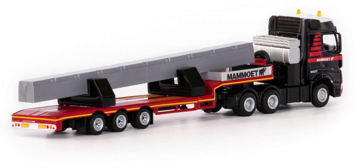Тягач Mammoet toys - Mercedes Benz Actros Bigspace 6x4 с платформой и балкой  
