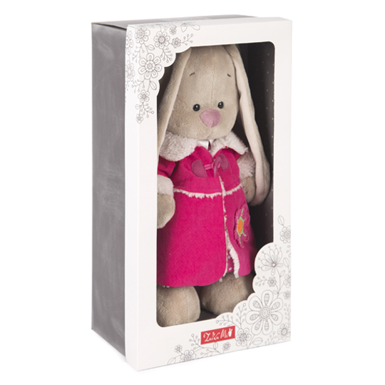 Мягкая игрушка – Зайка Ми в платье и розовой дубленке, малая, 25 см  