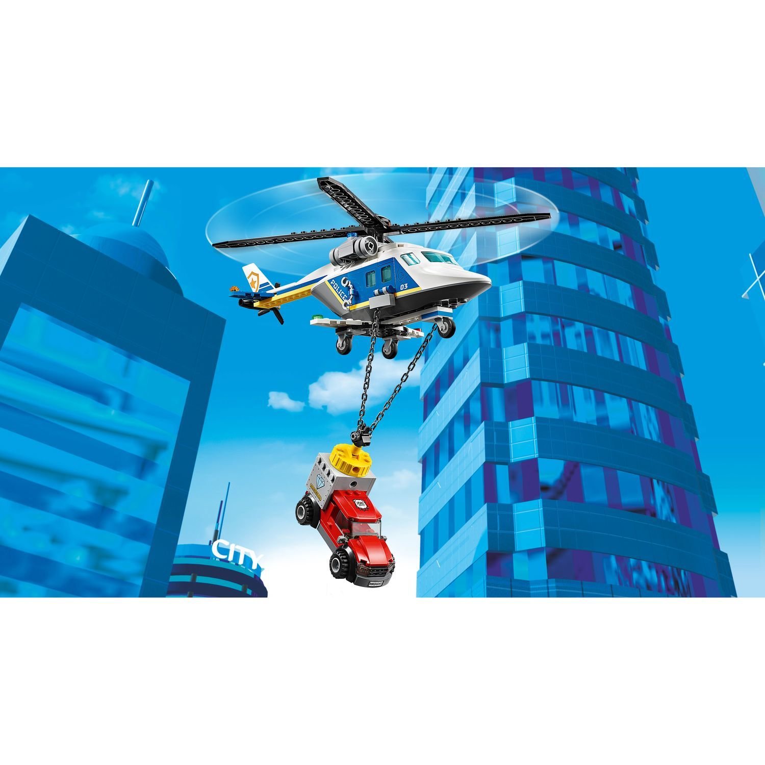 Конструктор Lego City Police Погоня на полицейском вертолёте  