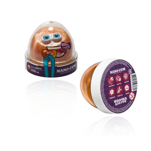 

Жвачка для рук Nano Gum, оранжево-желтая с ароматом Love is, 50 г