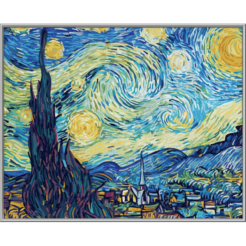 Раскраска по номерам - Винсент Ван Гог - Звездная ночь, 40 х 50 см  