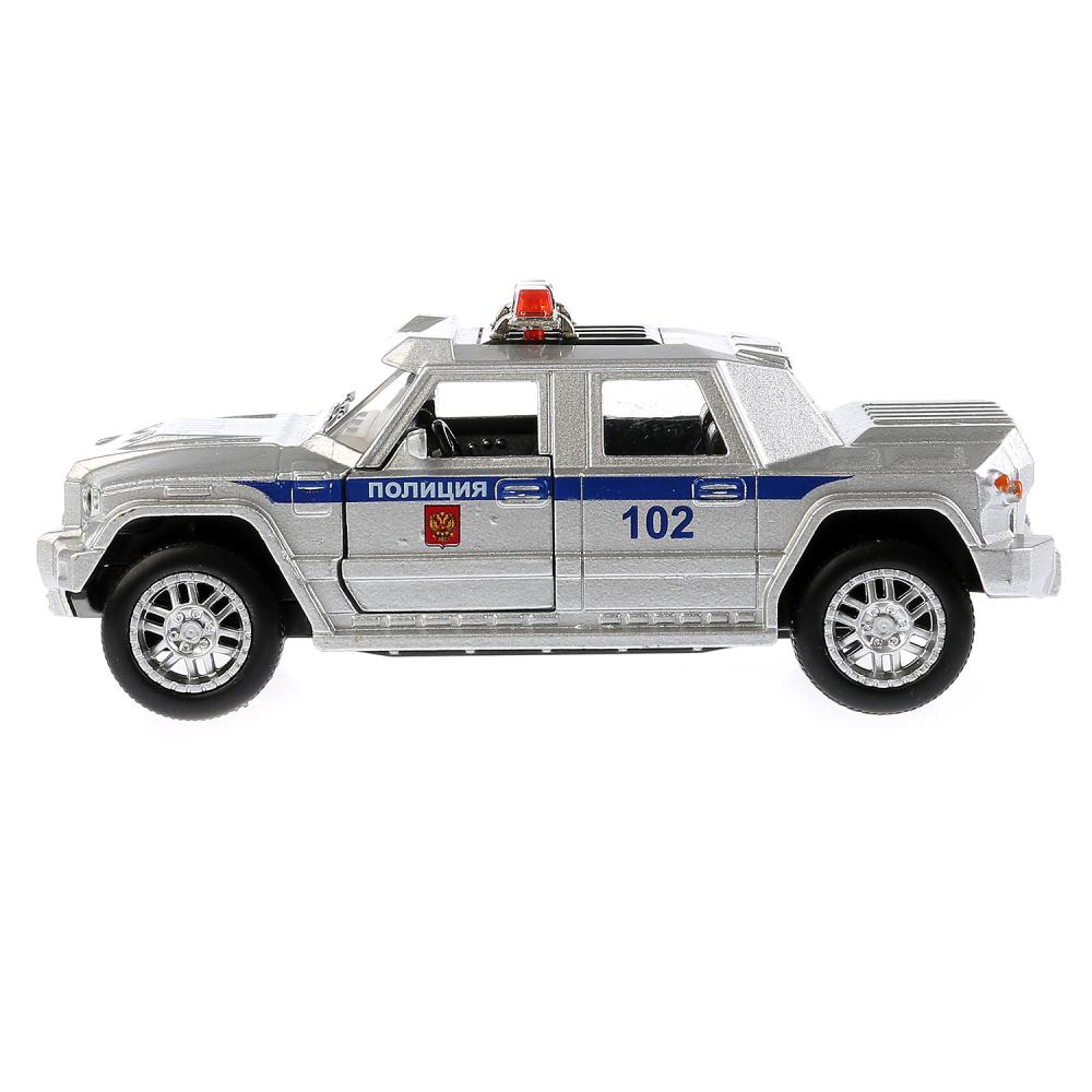 Машина металлическая Бронемашина Полиция, длина 12 см, свет и звук, инерционная  