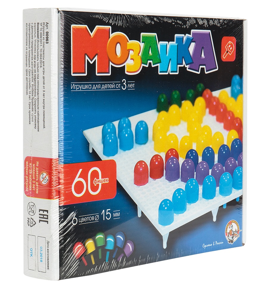 Мозаика, 60 фишек, 6 цветов  