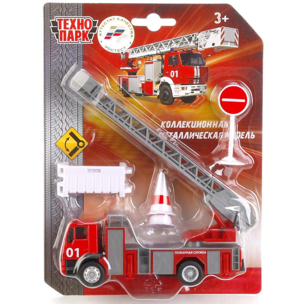 Пожарная машина с аксессуарами, 15 см, металлическая  