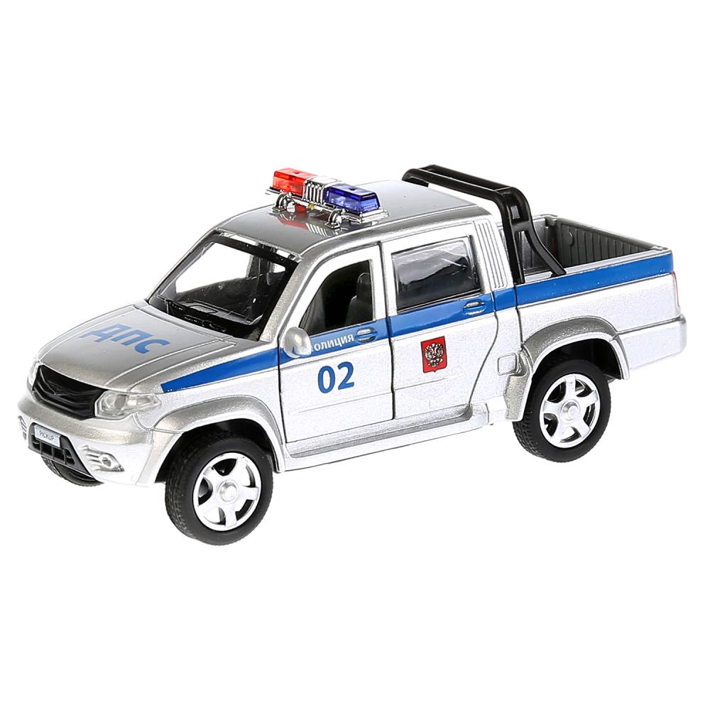 Машина металлическая инерционная UAZ Pickup – Полиция, 12 см, открываются двери   