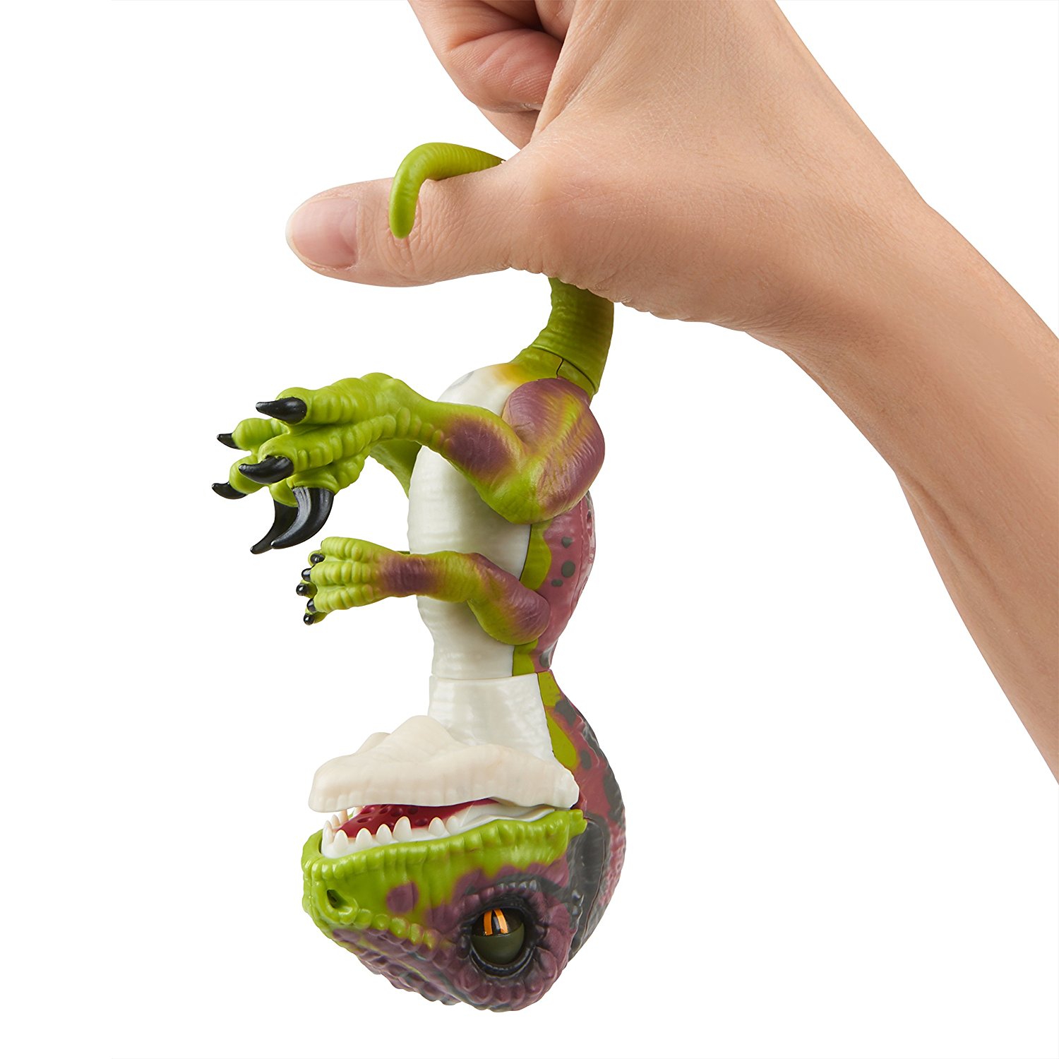 Интерактивный динозавр Fingerlings – Стелс, зеленый с фиолетовым, 12 см, звук  