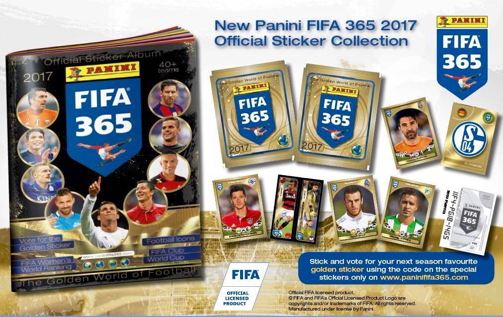 Альбом - Panini Fifa 365-2017, с 24 наклейками в комплекте  