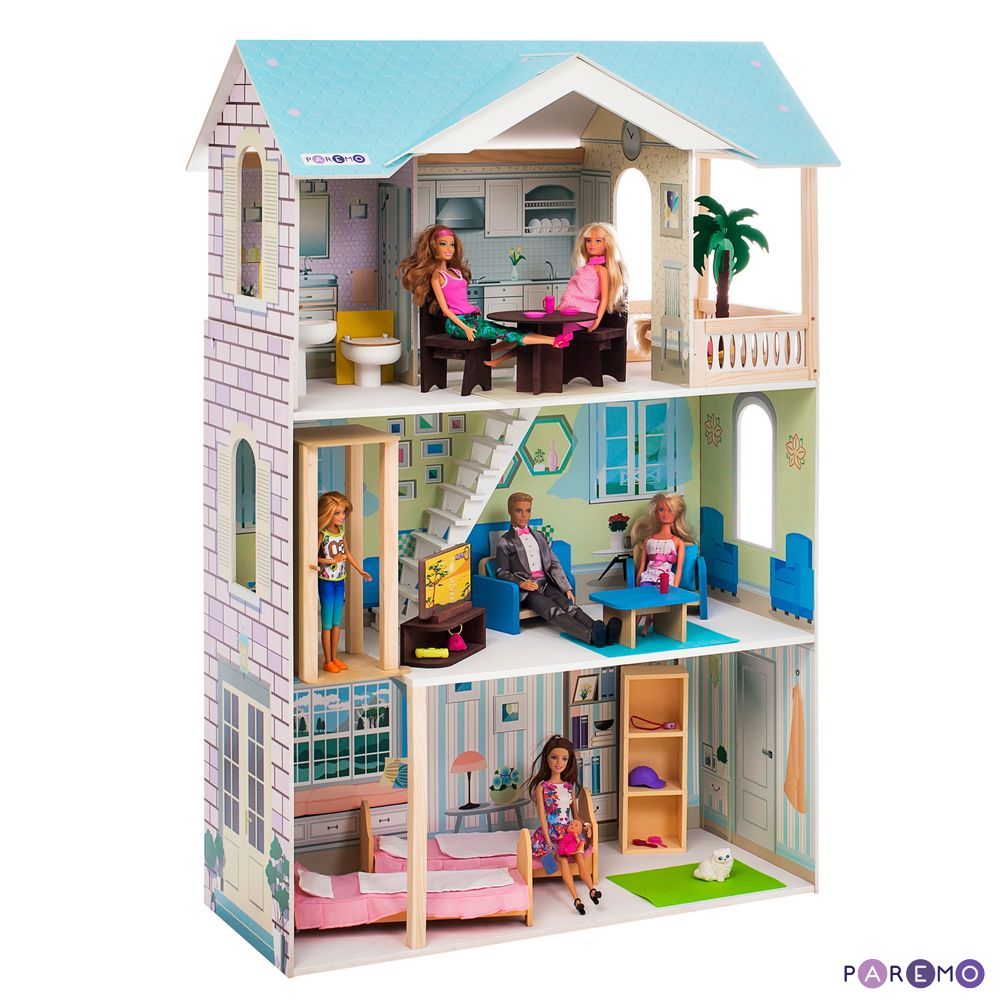 Кукольный дом с мебелью - Лацио, 16 предметов  