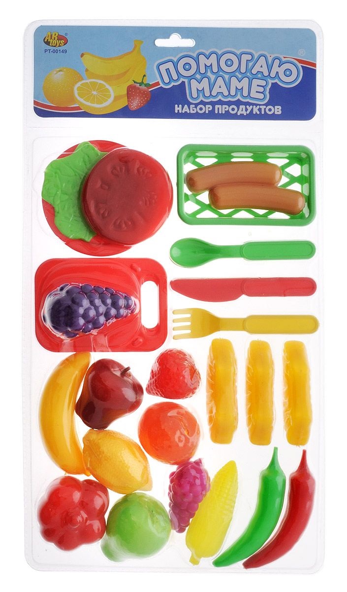 Игровой набор на 25 предметов с продуктами и посудой  