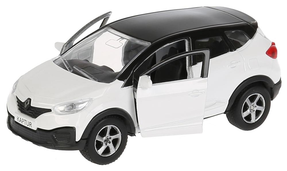 Инерционная металлическая машина - Renault Kaptur, бело-черный, 12 см, открываются двери  