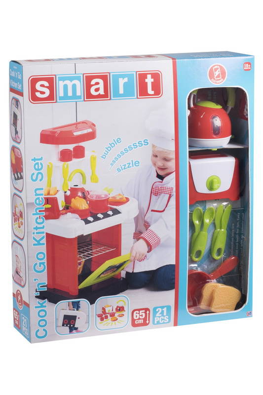 

Кухня портативная Smart электронная с чайником и тостером, 19 аксессуаров