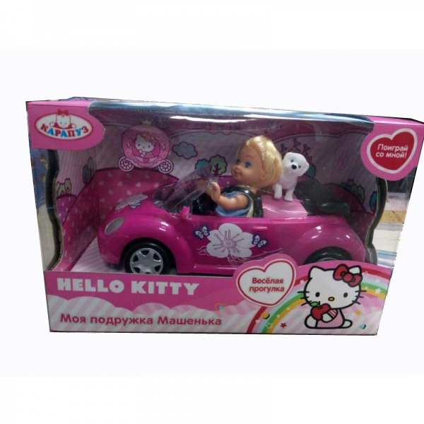 

Кукла Машенька из серии Hello Kitty, с машиной и собакой 12 см