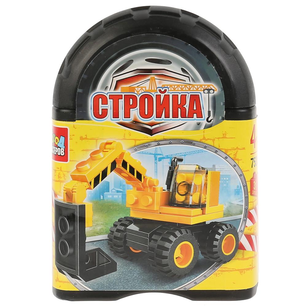 

Конструктор из серии Стройка - Экскаватор, 31 деталь в банке