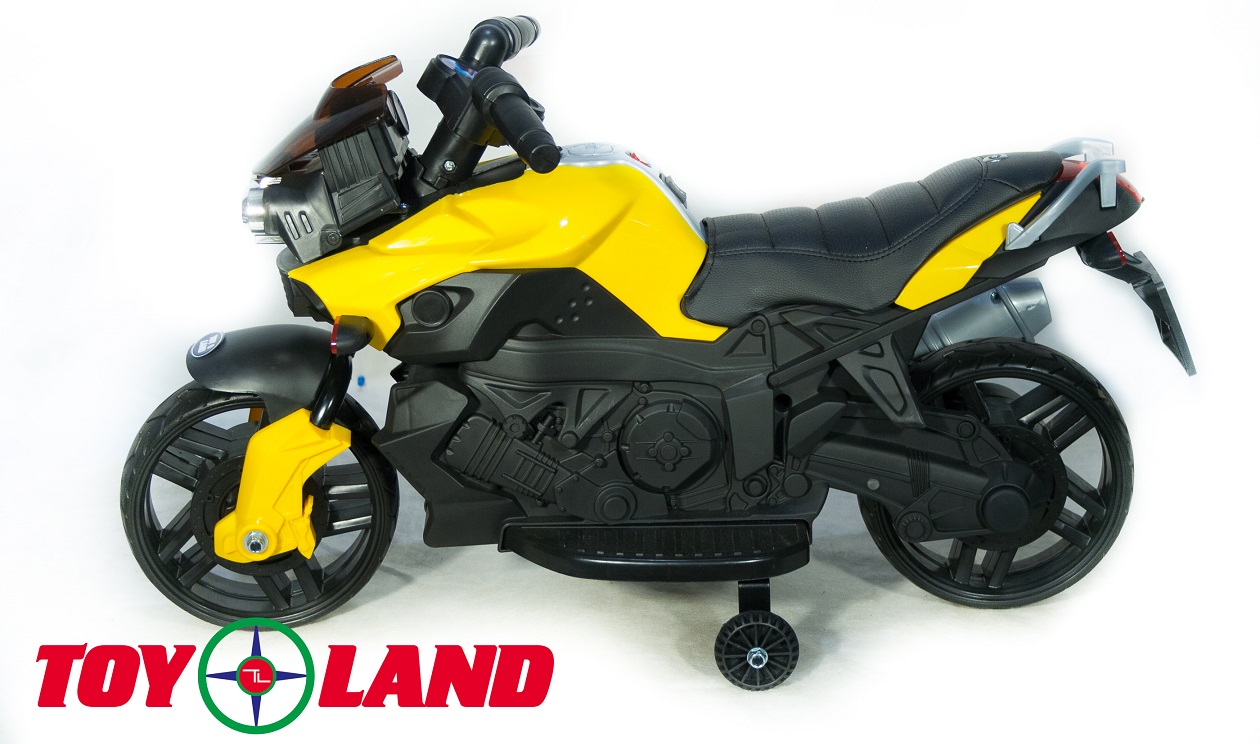 Детский электромотобайк ToyLand Moto JC 918 желтого цвета 