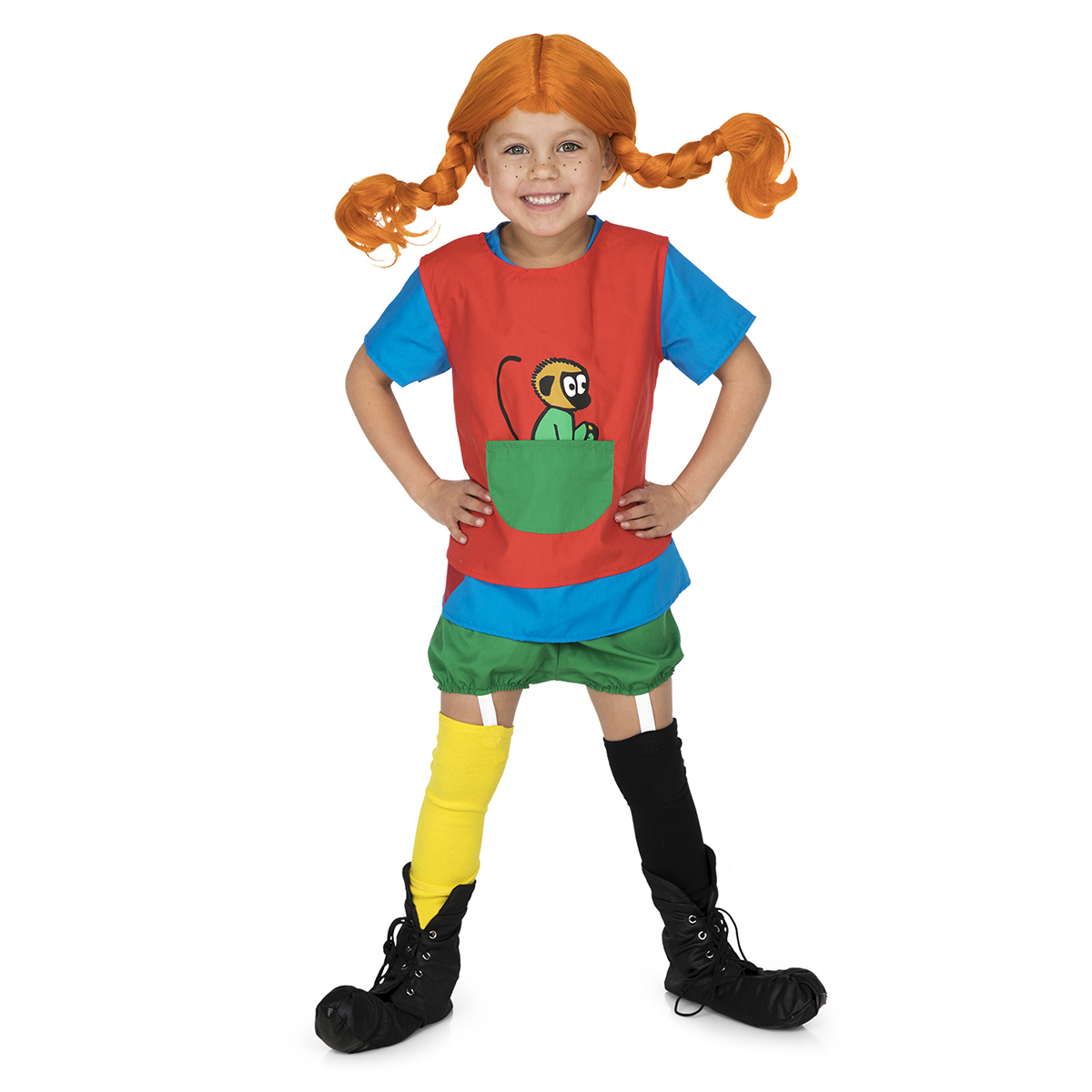 Карнавальный костюм Пеппи Длинный чулок, на 4-6 лет  