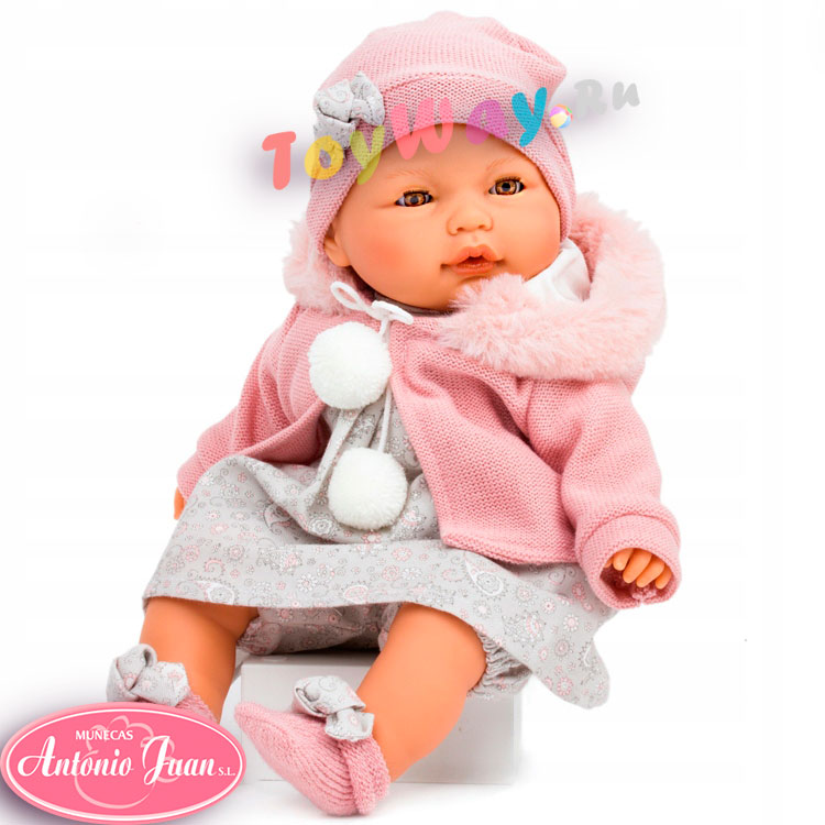 Кукла Хуана в розовом, плачет, 37 см  