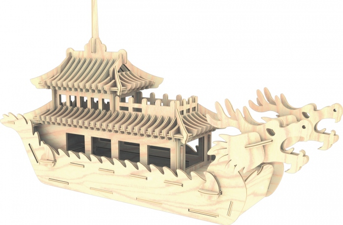 Модель деревянная сборная - Лодка Дракона, 8 пластин  