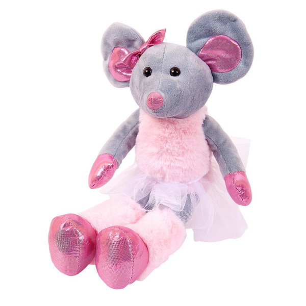 Мягкая игрушка в подарочном мешке - Мышка-балерина в юбке-пачке, 30 см  