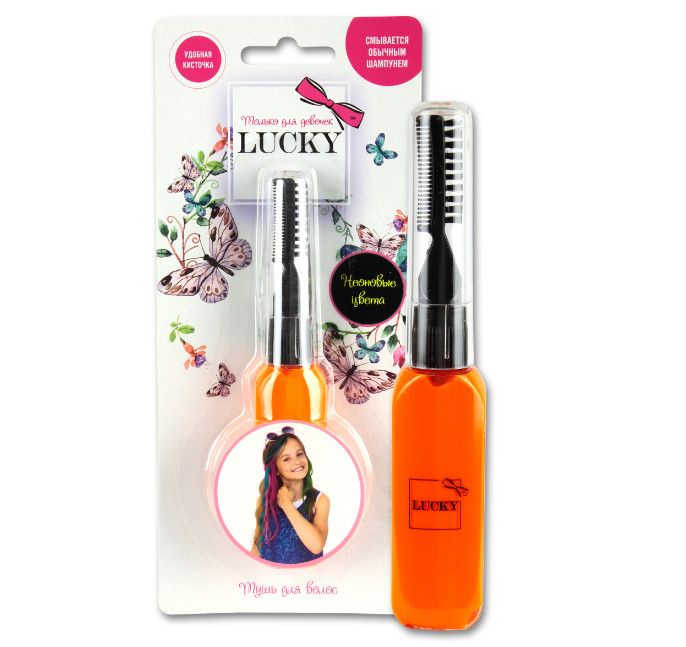 

Lucky тушь для волос, неоновые цвета: оранжевый