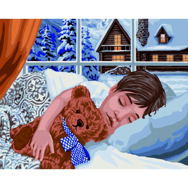 

Рисование по номерам на холсте - Зимний сон, размер 40 х 50