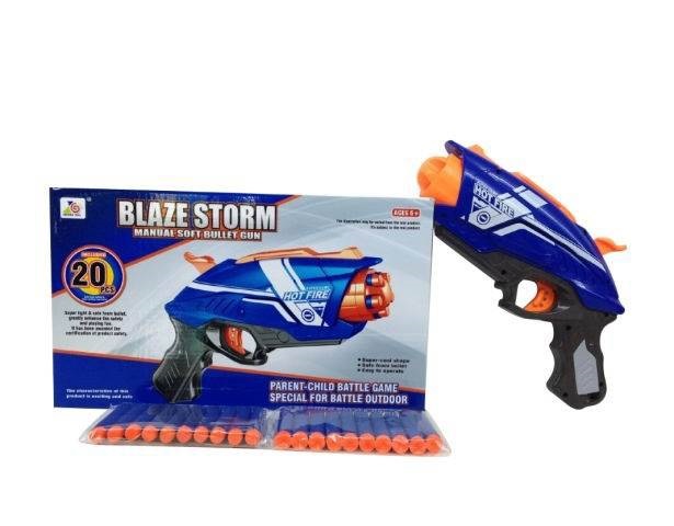 Механический бластер Blaze Storm - Hot Fireс 20 снарядами  