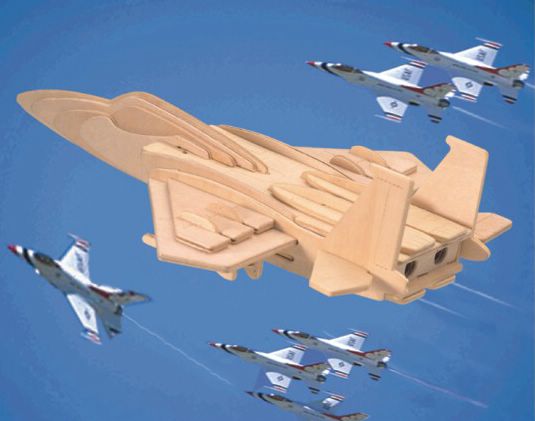 Модель деревянная сборная - Самолет F15, 3 пластины  
