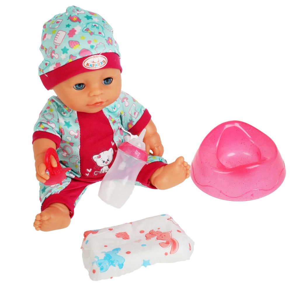 Интерактивный пупс Оленька 30 см пьет писает закрывает глаза 4 аксессуара  