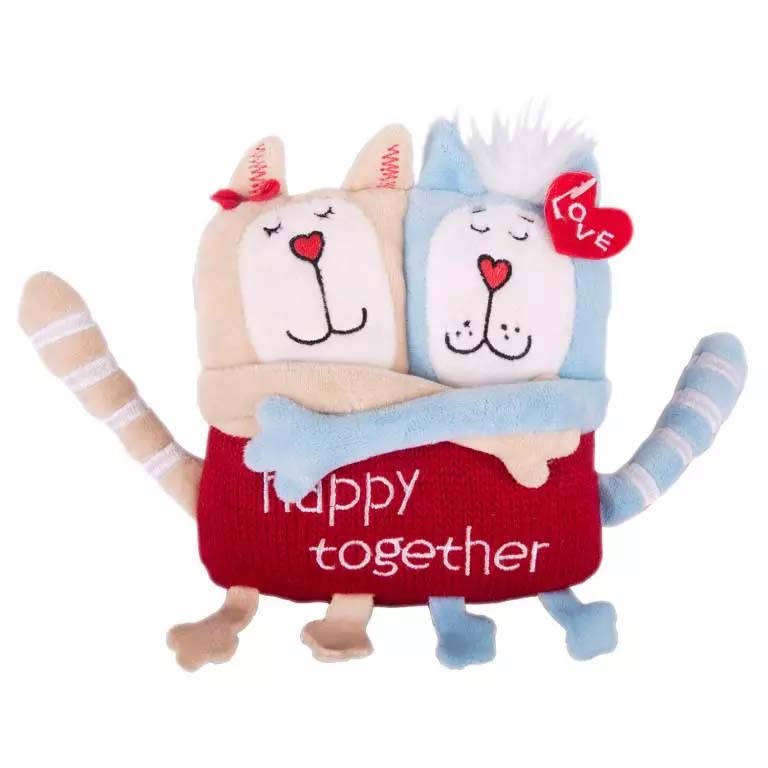 

Мягкая игрушка - Кот и кошка Счастливы вместе, 15 см