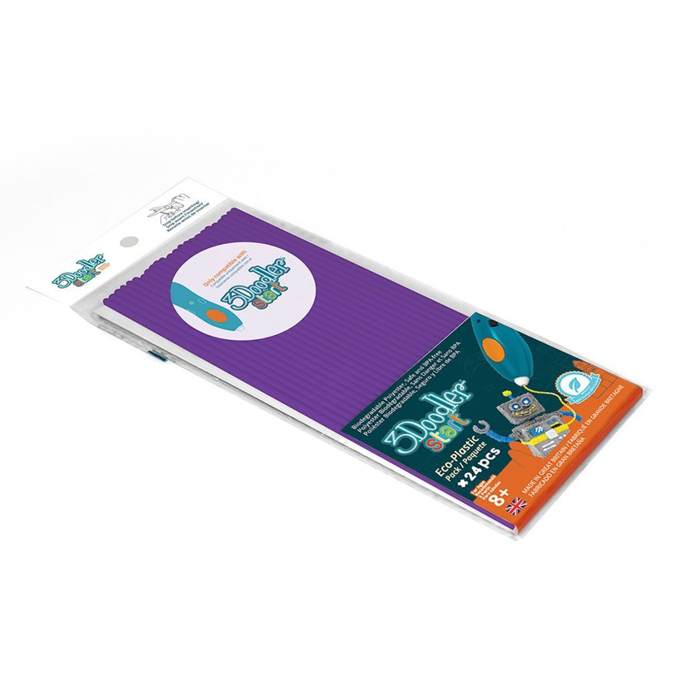 

Эко-пластик к 3Д ручке 3Doodler Start, цвет фиолетовый, 24 штуки