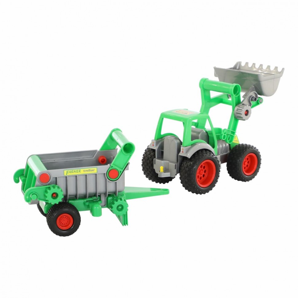 Трактор-погрузчик Фермер-техник с полуприцепом, в коробке  