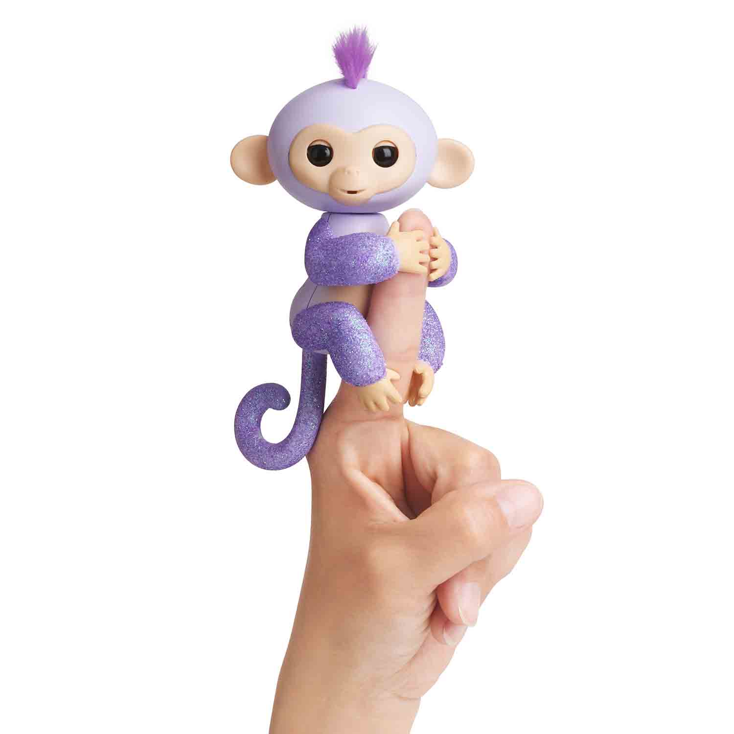 Интерактивная обезьянка Fingerlings – Кики, светло-пурпурная, 12 см, звук  