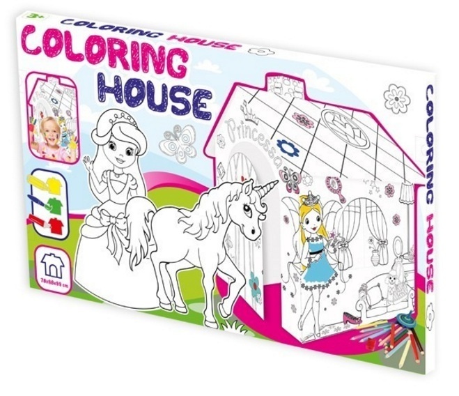Игровой картонный домик раскраска – Принцесса  