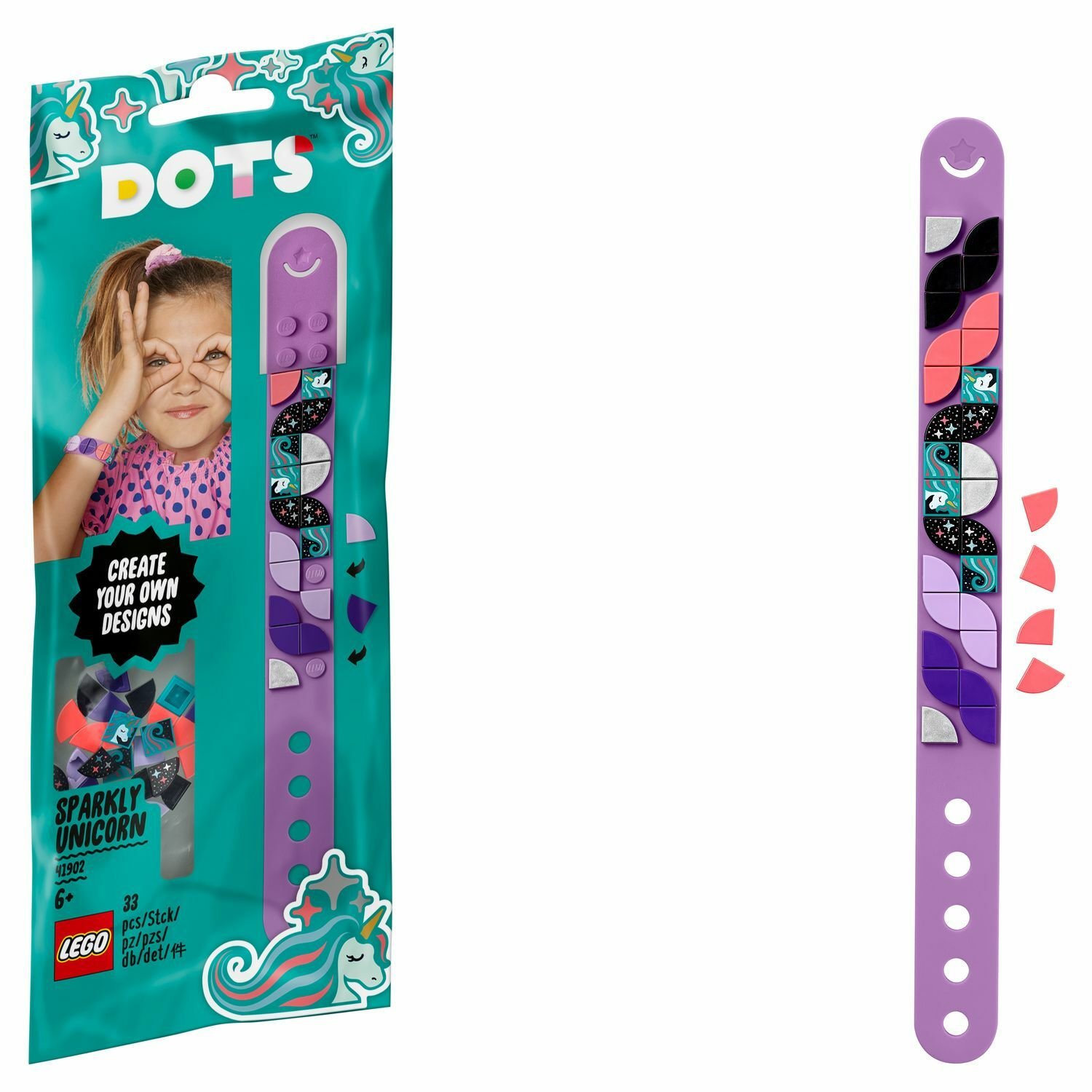 

Конструктор Lego DOTs - Браслет - Сверкающий единорог