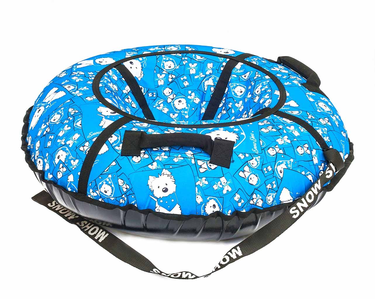 Санки надувные - Тюбинг, собачки на голубом, диаметр 118 см  