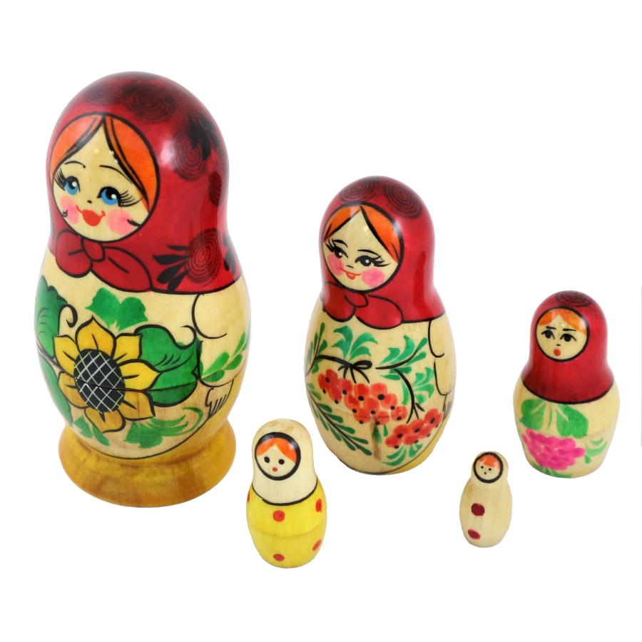 

Матрешка деревянная – Подсолнухи, 5 в 1
