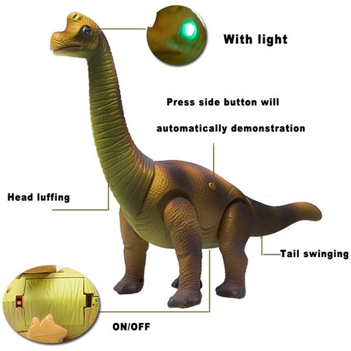 Динозавр Бронтозавр на радиоуправлении, световые и звуковые эффекты, разные цвета   