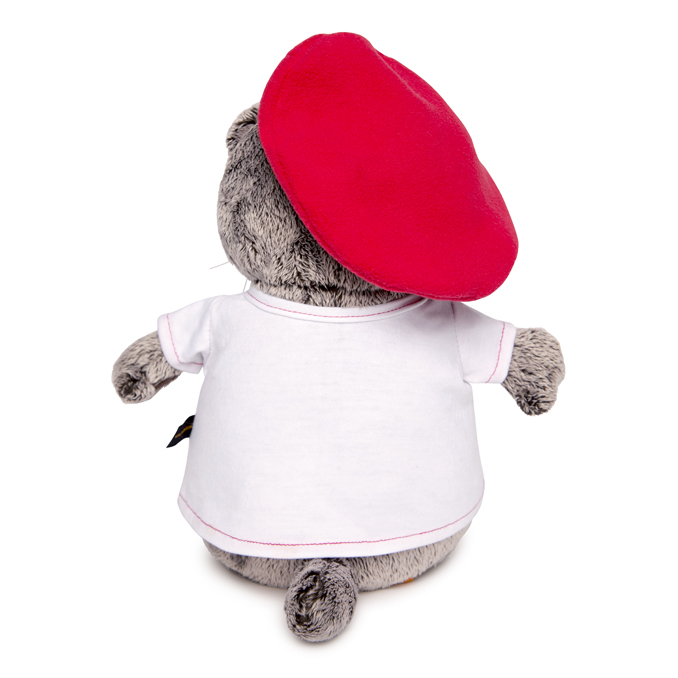Мягкая игрушка – Басик в футболке с принтом Плюшевая революция, 19 см  