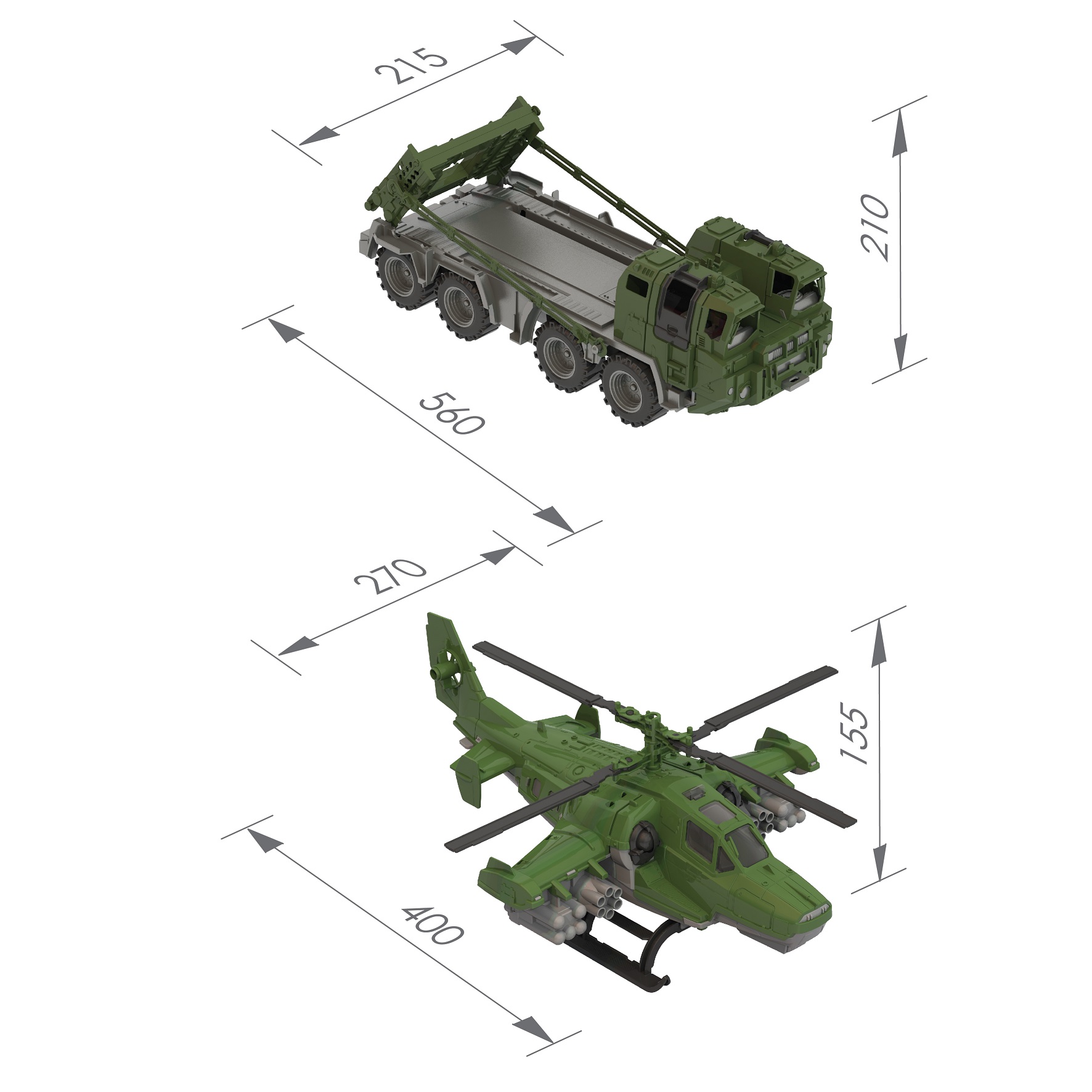 Военный тягач Щит с вертолетом  