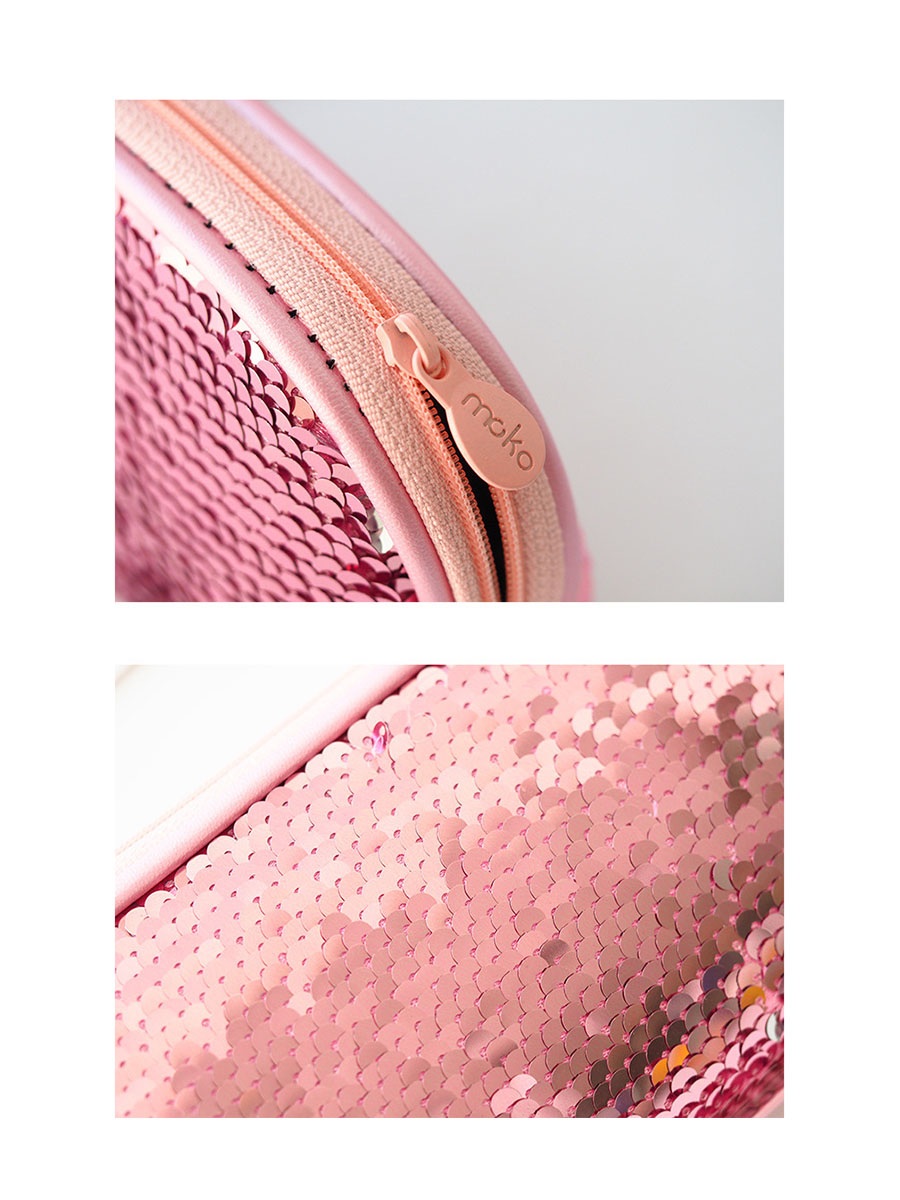 Пенал с блестками, цвет – розовый  