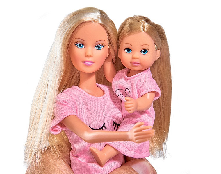 Куклы из набора Время умываться - Штеффи и Еви с аксессуарами, 29 и 12 см  